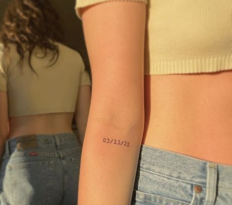 Tattoos Of Dates, Above Elbow Tattoo, Birthdate Tattoo, Datum Tattoo, Underarm Tattoo, Places For Tattoos, 10 Tattoo, Magic Runes, Minimalist Tattoo Ideas