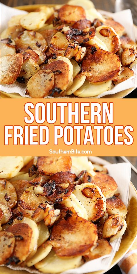 Southern Fried Potatoes, Fried Potatoes And Onions, Fried Potatoes Recipe, Southern Cooking Recipes, Potatoes And Onions, Potato Recipes Side Dishes, Potato Sides, Potato Side Dishes, Sunday Roast