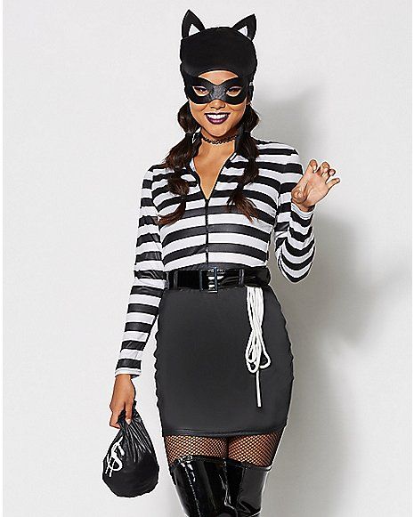 Adult Cat Burglar Costume - Spencer's Cat Burglar Costume, Burglar Costume, Cat Burglar, Cat Costume, Cat Costumes, Break In, Girl Costumes, Costume Dress, Elf On The Shelf