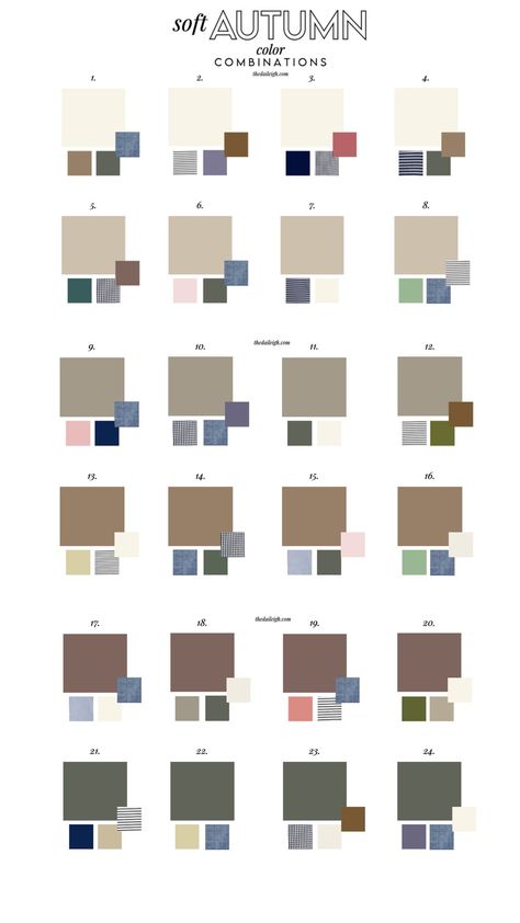 Soft Autumn Wardrobe Colors — THE DAILEIGH Soft Autumn Work Outfits, Soft Autumn Outfits Capsule Wardrobe, Soft Autumn Wardrobe, Autumn Color Palette Fashion, Wardrobe Colors, Soft Autumn Palette, Soft Outfits, Soft Autumn Color Palette, Creating Outfits