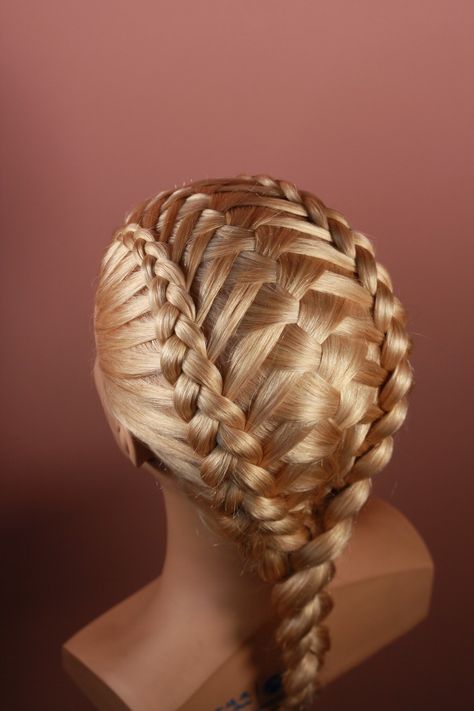 Gorgeous braiding technique. And not so complicated as it looks like. Dread Braid Styles, Waterfall French Braid, Hair Designs For Girls, French Braids Tutorial, Lace Braids, Medieval Hairstyles, Peinados Hair Styles, Competition Hair, Rave Hair