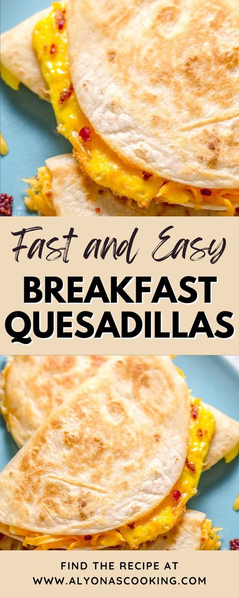 Quesadillas Breakfast, Breakfast Quesadilla Recipes, Quesadilla Recipes Easy, Breakfast Quesadillas, Breakfast Tortilla, Breakfast Tacos Recipe, Cheese Quesadillas, Breakfast Quesadilla, Simple Breakfast