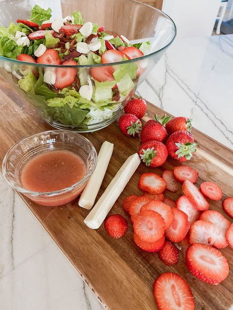 Red Onion Salad Dressing and a Strawberry Salad | Start at Home Decor Vinegar Salad Dressing, At Home Decor, Red Onion Salad, Healthy Strawberry, Onion Salad, Bacon Salad, Wood Wall Art Diy, Fun Salads, Strawberry Salad