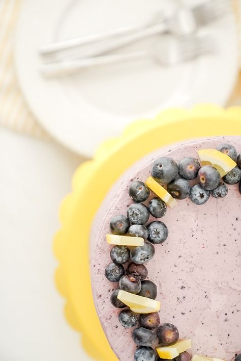 Delightful Lemon Blueberry Cake Freeze Dried Blueberries, Blueberry Frosting, Lemon Blueberry Cake, Creaming Method, Blueberry Lemon Cake, Spring Cake, Dried Blueberries, Creme Egg, Blueberry Cake