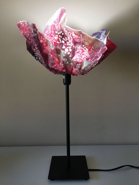 Sculpting IKEA Lampshades out of Epoxy Resin. | Sue Findlay Designs Resin Beginners, Resin Lampshade, Resin Techniques, Resin Light, Mixed Media Art Tutorials, Resin Crafts Tutorial, Stone Art Painting, Resin Art Painting, Acrylic Pouring Art