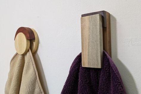 How to Build Wood Towel Holder / DIY Project : 5 Steps (with Pictures) - Instructables Diy Wood Towel Holder, Diy Wood Towel Rack, Diy Towel Hanger, Wood Towel Holder, Towel Holder Diy, Wood Towel Rack, Bath Towel Racks, Two Models, Diy Towels