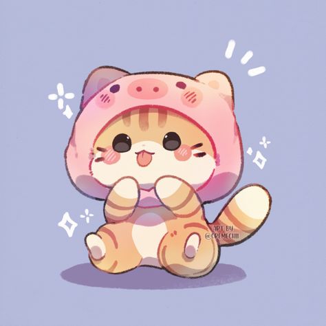 Cute Pet Drawings, Cute Cat Animation, Kawaii Cat Drawing, Kitten Drawing, Cute Cat Drawing, Cute Kawaii Animals, Image Chat, Cute Animal Drawings Kawaii, Cute Kawaii Drawings