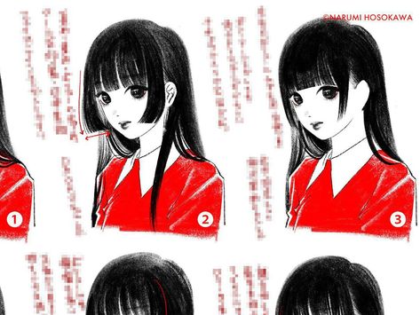 Six cute hime cut hairstyles according to illustrator Narumi Hosokawa – grape Japan Japan Hairstyle Woman, Himeno Haircut, Hime Haircut Anime, Hime Cut Anime, Pink Hime Haircut, Wavy Hime Haircut, Hime Haircut Without Bangs, Hime Cut Hairstyles, Hime Cut On Wavy Hair