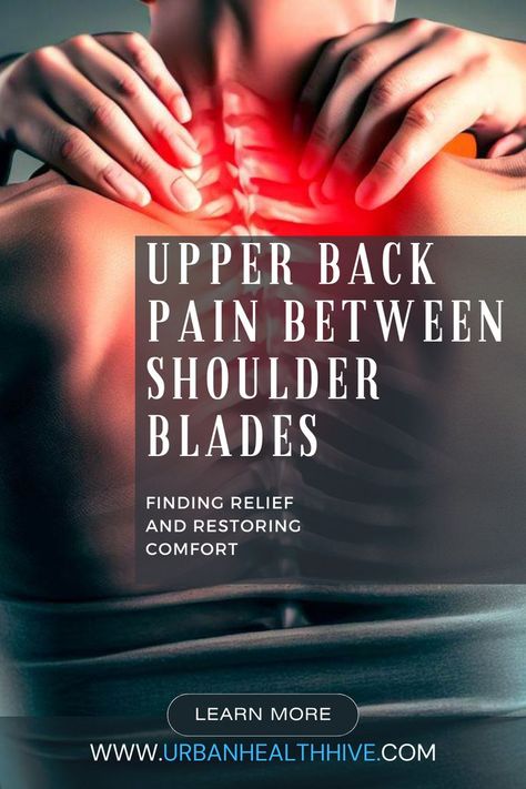 Upper Back Pain Between Shoulder Blades. A person holding the upper back. Shoulder Blade Pain Relief, Pain Between Shoulder Blades, Low Back Pain Relief, Upper Back Pain, Free Life, Low Back Pain, Back Pain Relief, Pain Free, Back Pain