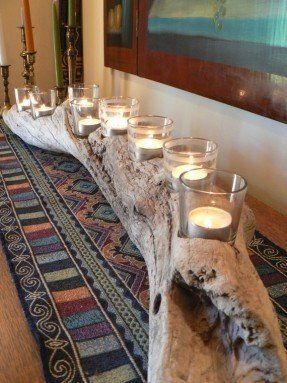 Wedding decor driftwood large center Large Wood Candle Holders, Driftwood Candle Holders, Driftwood Candle, Driftwood Furniture, Driftwood Diy, Driftwood Projects, Wood Art Projects, Deco Nature, Dekor Diy