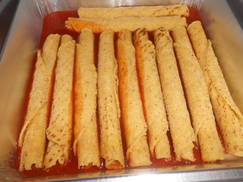 Taquito Casserole Recipe, Frozen Taquitos, Taquitos Recipe, Enchilada Bake, Enchilada Casserole Recipes, Simple Chicken, Best Party Food, Diner Recipes, Dinner Recipes Easy Quick