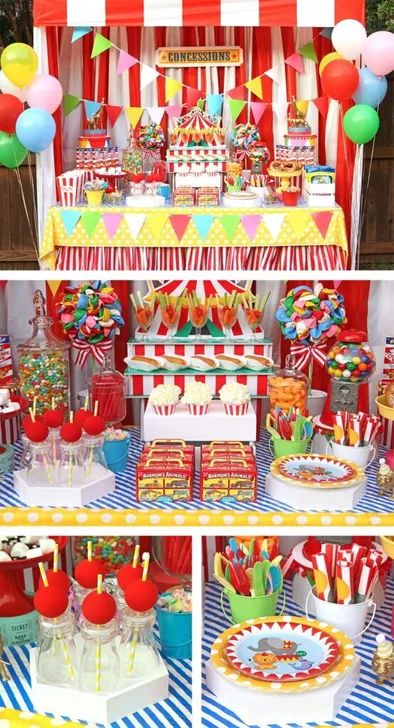 Funny Circus Themed Celebration Circus Themed Birthday Party, Dumbo Birthday Party, 2023 Birthday, Carnival Party Decorations, Circus 1st Birthdays, Circus Party Decorations, Circus Birthday Party Theme, Carnival Birthday Party Theme, Circus Theme Party