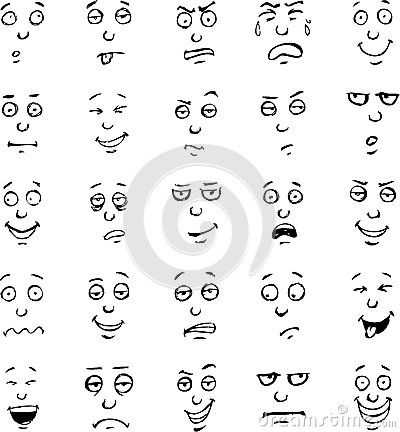 Cartoon face emotions hand drawn set Face Emotions, Cartoon Faces Expressions, Face Doodles, Drawing Cartoon Faces, Cartoon Face, Cartoon Eyes, Face Sketch, Drawing Quotes, Sketch Notes