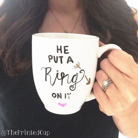 Beyonce / Feyonce Couples Custom Personalized - Mrs - Wedding -Engaged - Bride - Wife - Engagement " He put a Ring on it "Coffee Mug Tea Cup Ring Selfie, Dear Future Husband, Engagement Announcement, Newly Engaged, Wedding Goals, Put A Ring On It, Fairytale Wedding, Here Comes The Bride, Coffee Addict