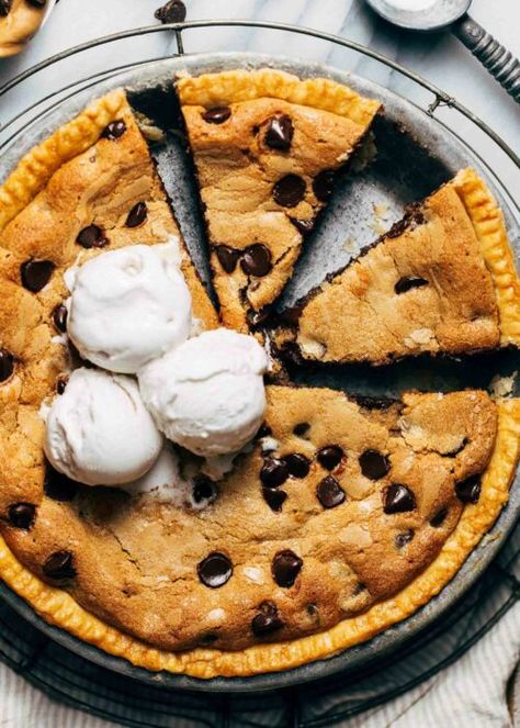 Peanut Butter Chocolate Chip Cookie Pie, Pb Desserts, Best Chocolate Chip Muffins, Buttery Flaky Pie Crust, Peanut Butter Chocolate Chip Cookie, Butternut Bakery, Chocolate Chip Cookie Pie, Chocolate Chip Pie, Skillet Chocolate Chip Cookie