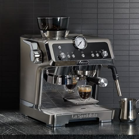 Espresso Maker and Espresso Machine | Crate and Barrel Delonghi Espresso Machine, Portable Espresso Maker, Espresso Machine Reviews, Iced Coffee Maker, Mud House, Best Espresso Machine, Coffee Stations, Cappuccino Machine, Best Coffee Maker