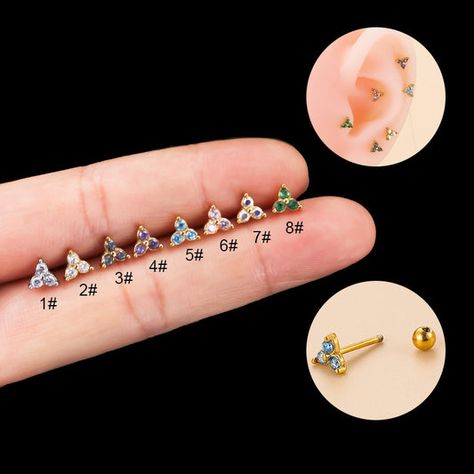 Cartilage Piercing – Elle Royal Jewelry Mismatched Earrings Studs, Conch Earrings, Bar Post, Fashion Geometric, Conch Earring, Surgical Steel Earrings, Tragus Earrings, Nose Rings Hoop, Crystal Hoop Earrings