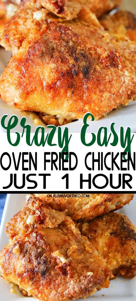 Easy Oven Fried Chicken, Best Baked Chicken Recipe, Best Baked Chicken, Oven Fried Chicken Recipes, Baked Fried Chicken, Baked Chicken Recipe, Oven Baked Chicken Breasts, Oven Chicken Recipes, Oven Fried