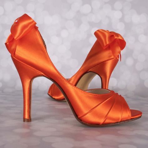 Orange Wedding Shoes Orange Wedding by EllieWrenWeddingShoe Orange Wedding Shoes, Orange Gifts, The Color Orange, Shoes Orange, Living Coral, Orange Shoes, Orange Hues, Orange You Glad, Unique Wedding Dresses