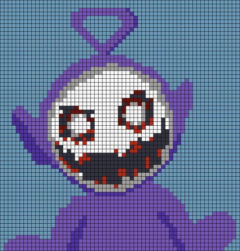 Horror Cross Stitch Pattern, Pixel Art Spooky, Halloween Alpha Pattern, Creepy Pixel Art, Horror Pixel Art, Alpha Crochet, Halloween Tapestry, Pokemon Cross Stitch Patterns, Tv Character