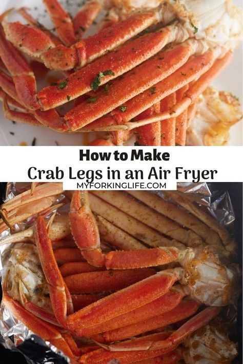 Crab Legs Air Fryer, Frozen Crab Legs In Air Fryer, How To Eat Crab Legs Videos, Snow Crab Legs Recipe, Fried Crab Legs, Fish Air Fryer, Crab People, Air Fryer Crab, Legs In The Air