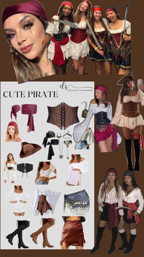 Halloween Costumes Women Creative, Halloween Coustumes, Pirate Outfit, Pretty Halloween Costumes, Halloween Costumes Friends, Clothing Design Sketches, Pirate Costume, Cute Halloween Costumes, Halloween Costumes Women