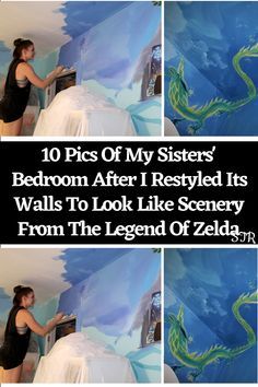 10 Pics Of My Sisters’ Bedroom After I Restyled Its Walls To Look Like Scenery From The Legend Of Zelda Zelda Room, Sisters Bedroom, Study Philosophy, Make Your Own Story, Kids Room Interior Design, Fantasy Rooms, Kids Interior Room, Legend Of Zelda Breath, Family Project