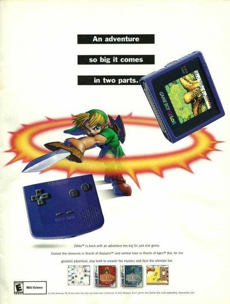 Nintendo Ads, Oracle Of Seasons, Video Game Ads, Old Nintendo, Video Game Magazines, Retro Games Poster, Gaming Magazines, Games Poster, Game Ads