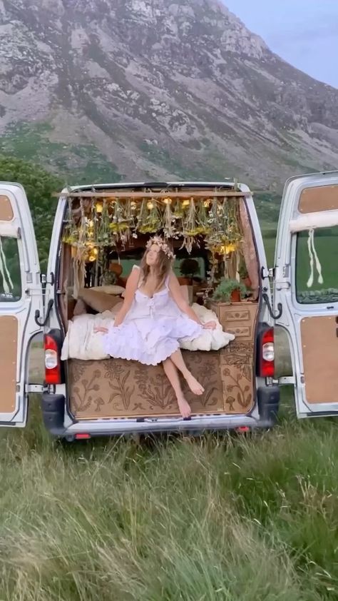 Cottagecore Van, Van Decor, Country Life, Van Life, Cottage Core, Outdoor Bed, Dream Life, Hobbies, Instagram Profile