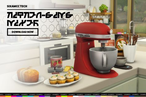 Kitchen-Sims Mixer (Home Chef Hustle Add-on) | Patreon Sims 4 Home Chef Hustle Cc, Mm Game, Sixam Cc, Sims 4 Kitchen, Cupcake Maker, Giant Cupcake, Giant Cupcakes, Casas The Sims 4, Dog Food Bowls