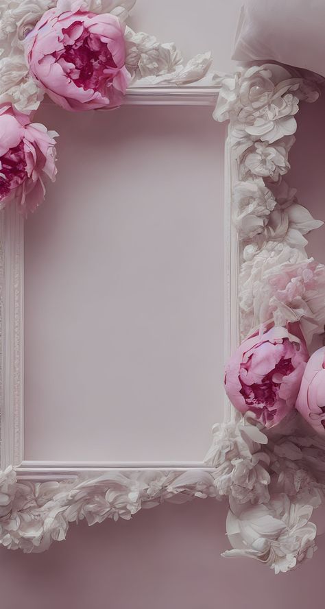 Pink Flowers Background, Flower Background Design, Flower Picture Frames, Wedding Card Frames, Floral Cards Design, Photo Frame Wallpaper, Flower Graphic Design, Frame Border Design, Photo Frame Design