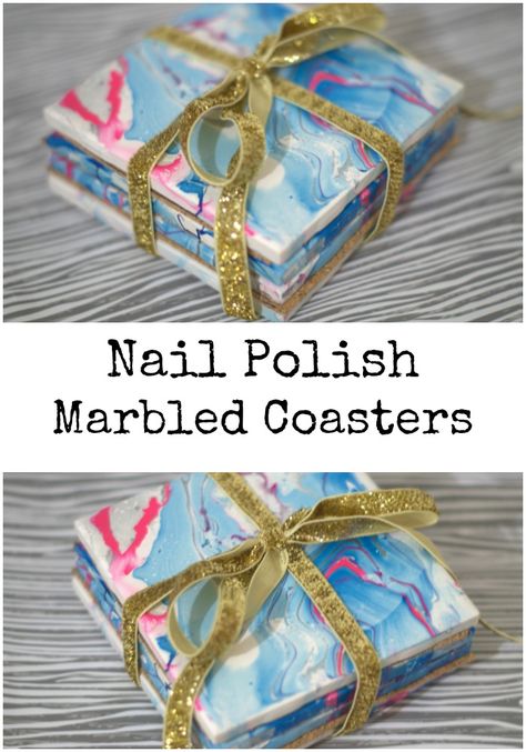 Crafts Using Nail Polish, Nail Polish Marbling Crafts, Marble Crafts, Nail Polish Crafts Diy, Nail Polish Marbling, Cheap Nail Polish, Diy Gifts Cheap, Polish Crafts, Nail Polish Crafts