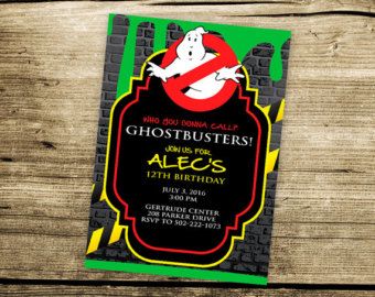 Ghostbuster Birthday, Ghostbusters Cake, Female Ghostbusters, Ghostbusters Birthday, Ghostbusters Ghost, Ghostbusters Party, Ghostbusters Movie, Boys Birthday Party, Custom Birthday Invitations