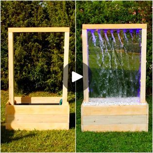 Constructing a glass waterfall | Constructing a glass waterfall | By Beamish MakeupFacebook Wooden Waterfall, Glass Waterfall, Diy Window, Wood Projects, Wood, Glass, Water, Makeup, Quick Saves