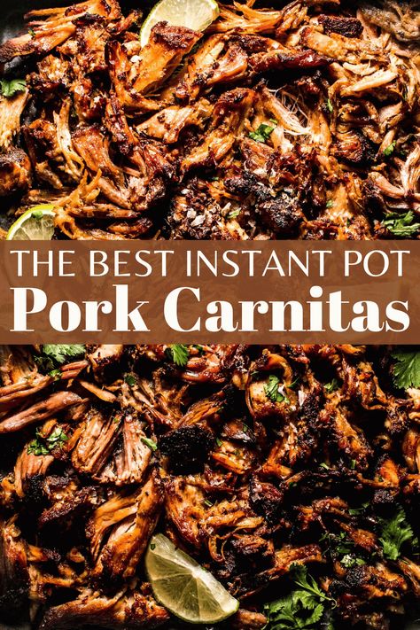 Instapot Pork Tacos, Instant Pot Pork Tenderloin Carnitas, Mexican Pork Recipes Instant Pot, Carnitas Oven Recipes, Carnitas Instant Pot Recipes, Instant Pot Carnitas Pork, Venison Carnitas, Carnitas Instant Pot, Instant Pot Tacos