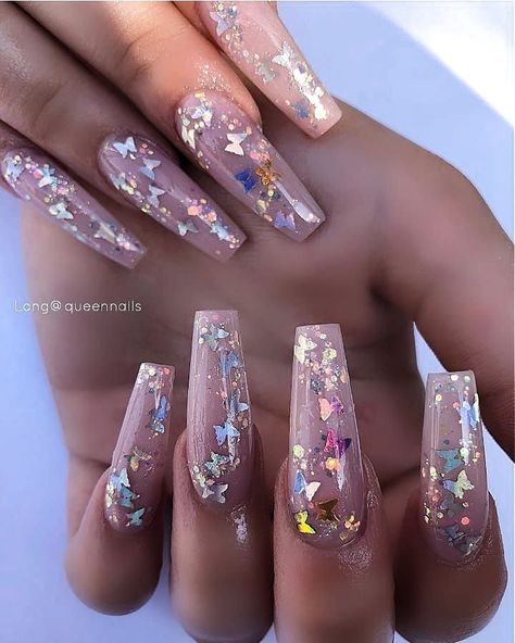 Holographic Butterfly, Wedding Acrylic Nails, Nails Valentine, Butterfly Nail Designs, Festa Harry Potter, Butterfly Nails, Valentine Nails, Butterfly Nail Art, Nail Designs Valentines