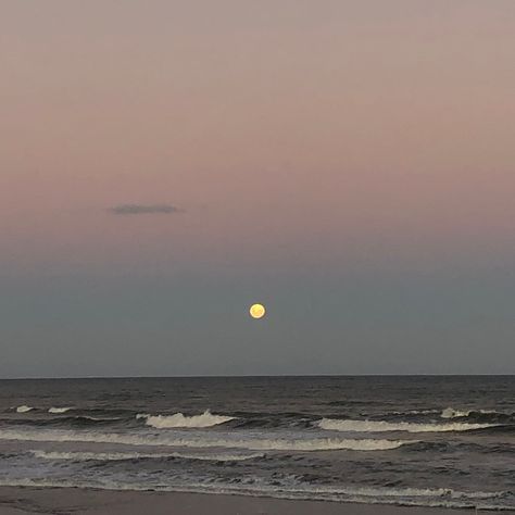 #moon #sunset #beach #sky Beach Moon Aesthetic, Beach At Dusk, Moon Sunset, Beach Sky, Sunset Sea, Grey Skies, Beautiful Moon, Sunset Beach, 2025 Vision