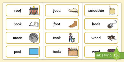 Long and Short 'oo' Word Cards (Teacher-Made) - Twinkl Phonemes Activities, Oo Sound, Oo Words, Cards Teacher, Long Vowel Sounds, Short Vowel Sounds, Vowel Sound, Sound Words, Phonics Lessons