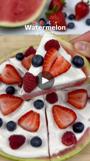 8.3K reactions · 163 shares | WATERMELON PIZZA 🍉🍓🫐✨

A fun way to mix up they way you eat watermelon this summer ☀️ 

Healthy, easy and refreshing… it checks all the boxes✅

⭐️How to make it⭐️

Watermelon slice
Greek yogurt + raw honey + vanilla
Fresh berries or fruit of choice

Slice your watermelon and cover with a layer of Greek yogurt. Top with fruit or berries of choice. 

Enjoy! ❤️

#watermelon #pizza #healthysnacks #healthytreat #easyrecipes #healthyfamily | Levi Jensen | Danger Twins · So Marvelous Watermelon Pizza, Watermelon Slice, Fruit Pizza, Watermelon Recipes, Watermelon Slices, Healthy Easy, Healthy Summer, Healthy Families, Raw Honey