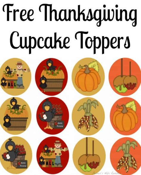 Thanksgiving Cupcake Toppers, Cupcake Diy, Fun Printables For Kids, Books Coloring Pages, Coupon Books, Ladybug Cakes, Thanksgiving Cupcakes, Thanksgiving Foods, Owl Cakes