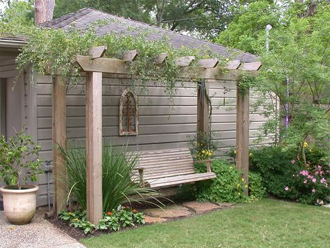 Garden Swing Seat, Landscape Design Plans, Garden Swing, Commercial Architecture, Garden Seating, Backyard Projects, Garden Structures, Garden Cottage, Diy Backyard