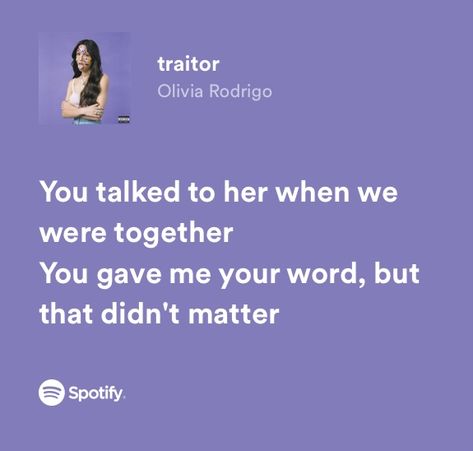 Olivia Rodrigo Spotify Lyrics, Olivia Rodrigo Spotify, Sour By Olivia Rodrigo, Song Qoutes, Olivia Lyrics, Boys Of Tommen, Beautiful Lyrics, Spotify Lyrics, Lyrics Aesthetic