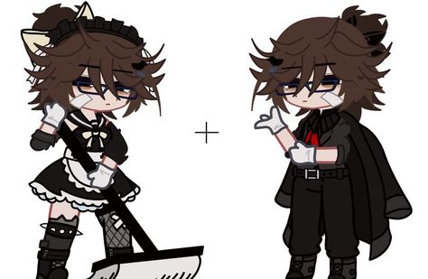 A maid and a waiter, feel free to use this outfit.. Waiter Outfit, My Oc, Gacha Life, Outfit Idea, Anime, Quick Saves