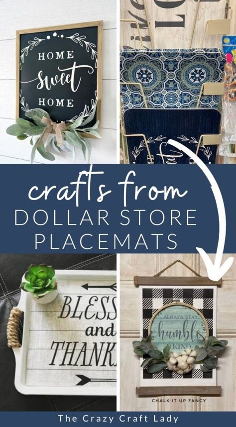 Genius! Dollar Store Placemats - 6 Crafts and DIY Decor Ideas Placemat Crafts, Dollar Store Christmas Decor, Dollar Tree Christmas Decor, Dollar Store Diy Projects, Dollar Store Hacks, Dollar Store Christmas, Diy Dollar Tree Decor, Dollar Tree Christmas, Dollar Tree Decor