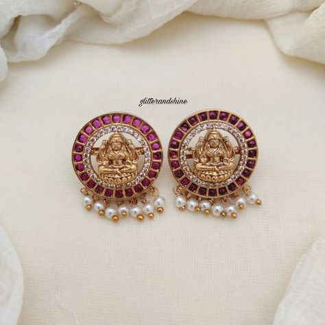 Lakshmi Temple, Ear Stud, Temple Jewellery, Ear Studs, Temple, Stud Earrings, Quick Saves