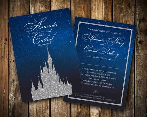 Destination Wedding Etiquette, Disney Wedding Invitations, Wedding Party Songs, Fairy Tale Castle, Pretty Wedding Invitations, Wedding Theme Ideas, Disney Inspired Wedding, Foto Disney, Tema Disney