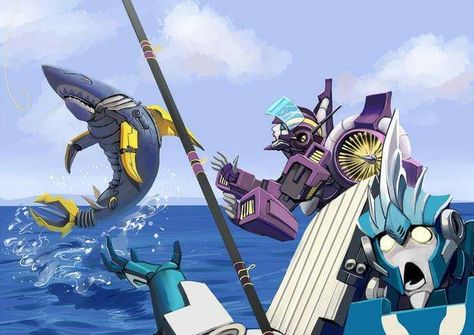 Riptide, Nautica, and Skybite artist : https://morganida.tumblr.com/post/104159939808/this-is-commission-for-big-stupid-jellyfish Arcee Transformers, Transformers Art Design, Cartoons 80s 90s, Transformers Memes, Transformers 4, Transformers Funny, Transformers Autobots, Lego Pictures, Transformers Optimus