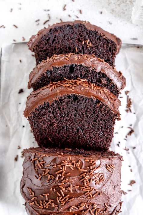 Chocolate Loaf Cake Recipe, Chocolate Frosting Easy, Dairy Free Chocolate Frosting, Cakes Without Butter, Cloudy Kitchen, Loaf Pan Cake, Chocolate Loaf, Chocolate Loaf Cake, Loaf Cake Recipes