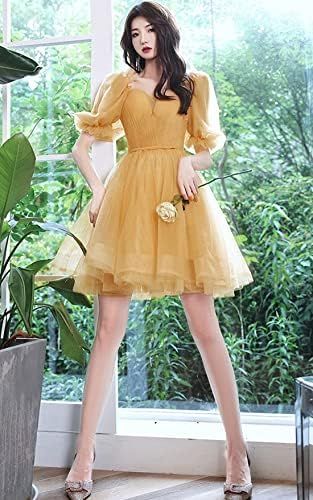 Off The Shoulder Homecoming Dress, Sunny Dress, Tulle Party Dress, A Line Evening Dress, Mother Wedding Dress, Yellow Short, Evening Dresses Cocktail, Short Prom Dress, Dress A Line