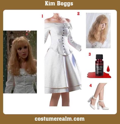 How To Dress Like Kim Boggs Costume For Halloween And Cosplay Kim Costume Edward Scissorhands, Kim Boggs Makeup, Kim From Edward Scissorhands Costume, Kim Boggs Outfits, Kim Edward Scissorhands Costume, Edward Scissorhands And Kim Costume, Halloween Costumes Edward Scissorhands, Kim From Edward Scissorhands, Kim Boggs Costume